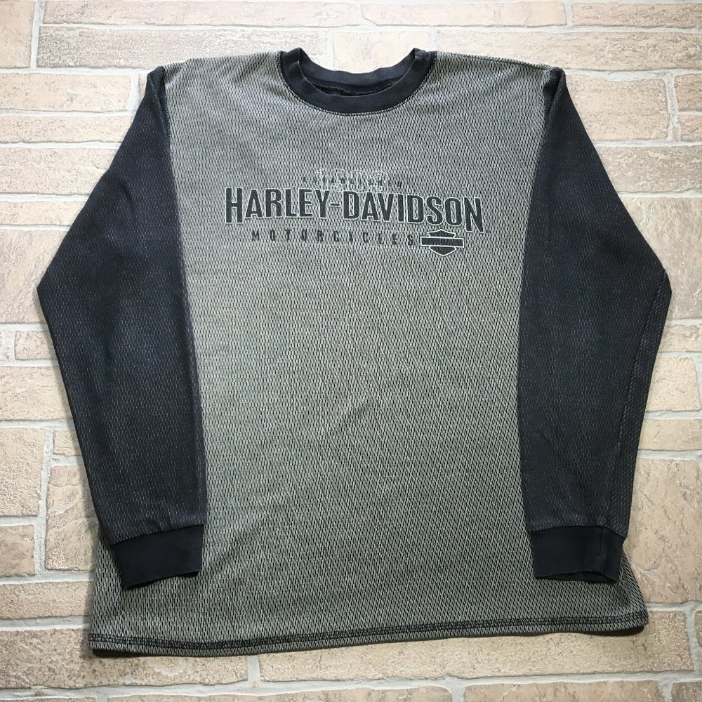Harley-Davidson Heavy Black Long Sleeve Cotton/Polyester Blend Shirt Men's Large